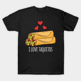 I Love Taquitos for Mexican Food Fans T-Shirt